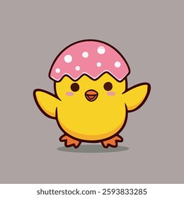 Cute chick shell vector children's illustration Q version vector cartoon illustration