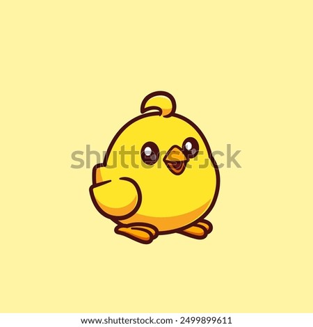 Cute Chick Standing Cartoon Vector Icon Illustration. Animal 
Nature Icon Concept Isolated Premium Vector. Flat Cartoon 
Style