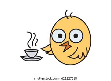 Cute Chick . Vector Illustration. Isolated on white background.