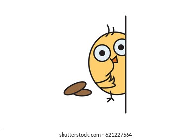 Cute Chick . Vector Illustration. Isolated on white background.