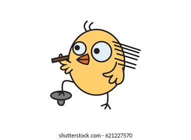 Cute Chick . Vector Illustration. Isolated on white background.