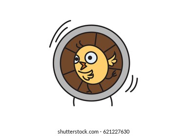 Cute Chick . Vector Illustration. Isolated on white background.