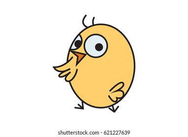 Cute Chick . Vector Illustration. Isolated on white background.