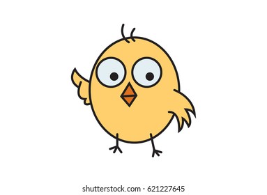 Cute Chick . Vector Illustration. Isolated on white background.
