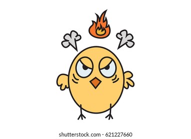 Cute Chick . Vector Illustration. Isolated on white background.