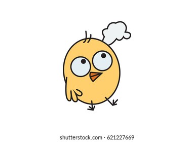 Cute Chick . Vector Illustration. Isolated on white background.