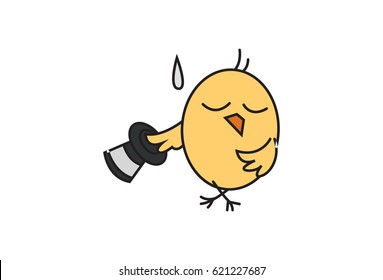 Cute Chick . Vector Illustration. Isolated on white background.