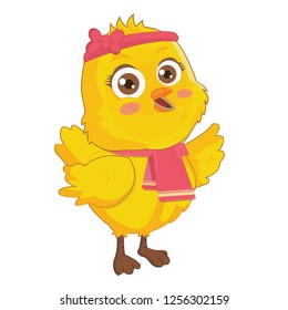 Cute chick vector illustration with white background,Can be used for printing t-shirts, children's books, stickers etc.