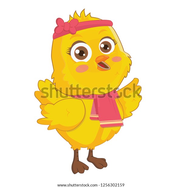 Cute Chick Vector Illustration White Backgroundcan Stock Vector ...