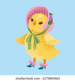 Cute chick in vintage victorian style hat