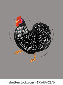 Cute chicken animal character, icon vector illustration.