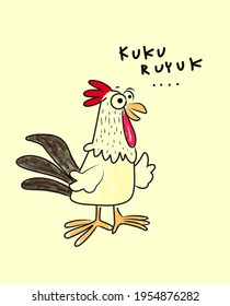 Cute chicken animal character, icon vector illustration.
