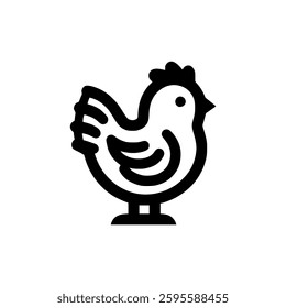 cute chicken animal icon logo vector illustration template design