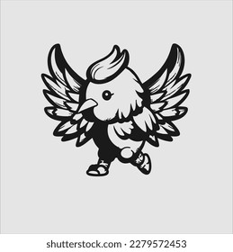Cute chicken animal logo icon design, white background chicken animal icon illustration