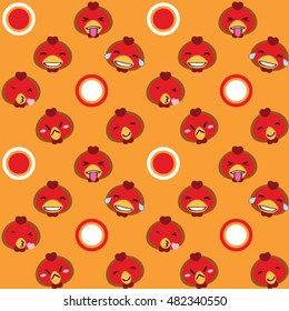 Cute Chicken (Baby-Rooster) Emoji - pattern