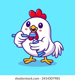 Cute Chicken Brushing Teeth Cartoon Vector Icon Illustration.
Animal Healthy Icon Concept Isolated Premium Vector. Flat
Cartoon Style