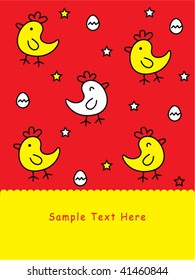 cute chicken card