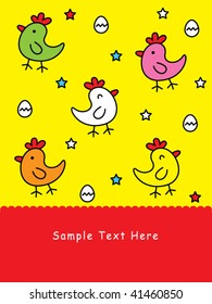 cute chicken card