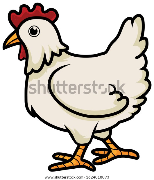 Cute Chicken Cartoon Animal Illustration Stock Vector Royalty Free 1624018093