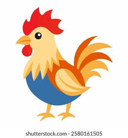 Cute chicken cartoon bird. Suitable for educational posters, logos, children's books and encyclopedias. Children's picture. Vector illustration