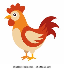 Cute chicken cartoon bird. Suitable for educational posters, logos, children's books and encyclopedias. Children's picture. Vector illustration