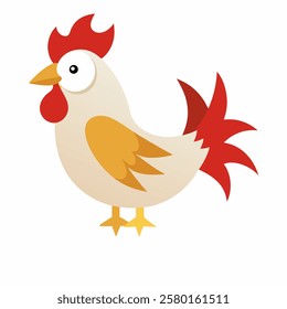 Cute chicken cartoon bird. Suitable for educational posters, logos, children's books and encyclopedias. Children's picture. Vector illustration