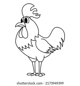 Cute Chicken Cartoon Coloring Page Illustration Stock Vector (Royalty ...