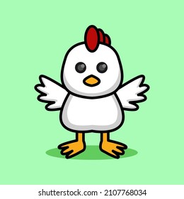 cute chicken cartoon illustration design. designs for stickers.