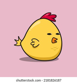 cute chicken cartoon. cute chicken illustration for kids or birthday party
