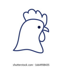 Cute chicken cartoon line style icon design, Animal zoo life nature character childhood and adorable theme Vector illustration
