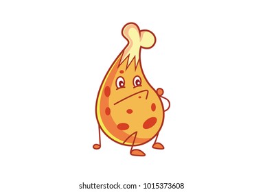 Cute Chicken Character Annoyed. Vector Illustration. Isolated on white background.
