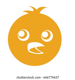 cute chicken character icon