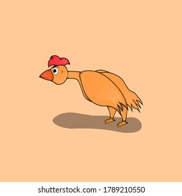 cute chicken character illustration gesture