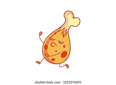 Cute Chicken Character 
Upset. Vector Illustration. Isolated on white background.