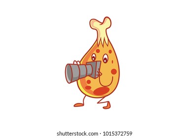 Cute Chicken Character. Vector Illustration. Isolated on white background.