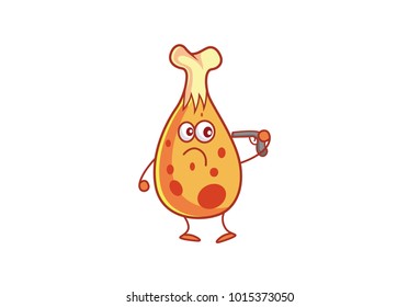 Cute Chicken Character. Vector Illustration. Isolated on white background.