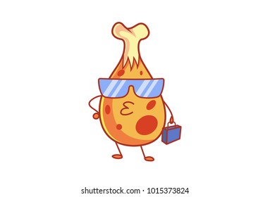 Cute Chicken Character. Vector Illustration. Isolated on white background.