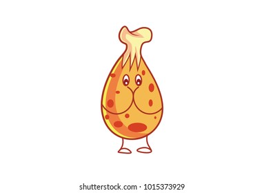 Cute Chicken Character. Vector Illustration. Isolated on white background.