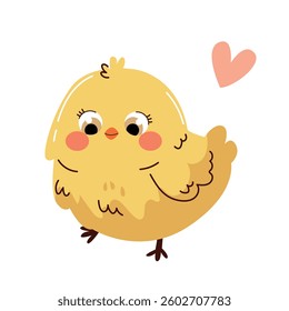 cute chicken. cheerful cute chicken vector illustration. farm animals