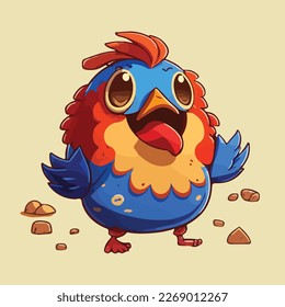 cute chicken chibi style vector art