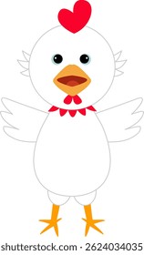 Cute chicken children's illustration for design