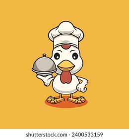 Cute chicken cooking. Let the chef do the work.