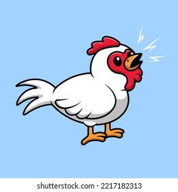 Ilustración De Iconos Del Vector De Caricaturas De Pollo Cutáneo. Concepto de caricatura plana. Adecuado para cualquier proyecto creativo.