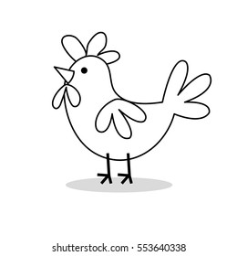 Cute chicken design with doodle design