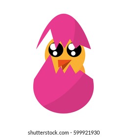 cute chicken easter egg broken vector illustration eps 10