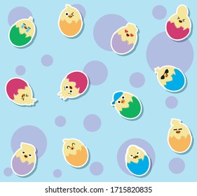 cute chicken emoji set vector
