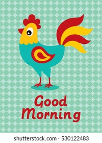 cute chicken good morning poster vector