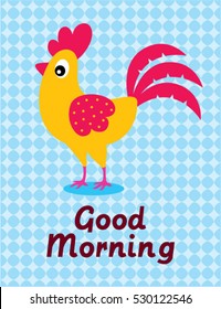 Cute Chicken Good Morning Poster Vector