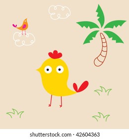 cute chicken greeting card