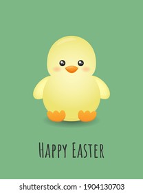 Cute chicken. Happy Easter card. Vector illustration